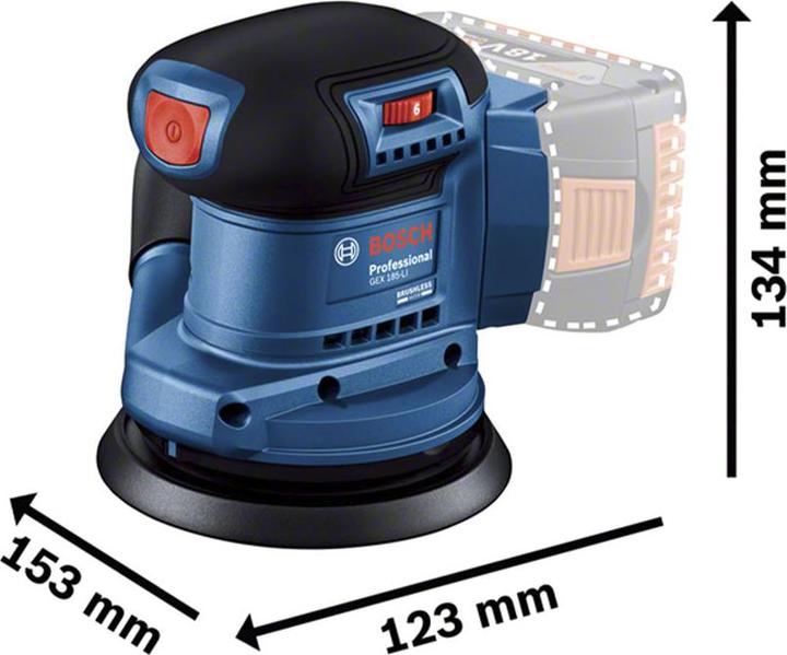 Actual product image Bosch Professional GEX 185-LI (Eccentric grinder)