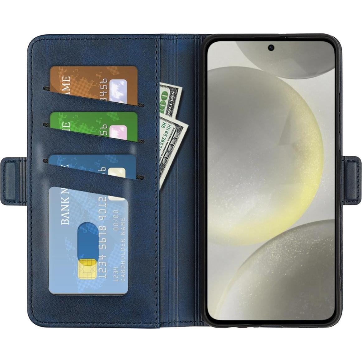 Screenguard CardLounge Leder Hülle (Samsung Galaxy S24+), Smartphone Hülle, Blau
