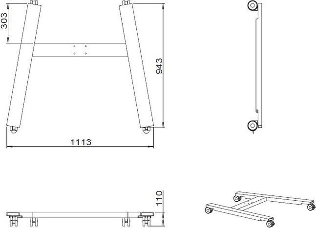 Image du produit Multibrackets Base à roulettes pour M Public Display Stand, noir