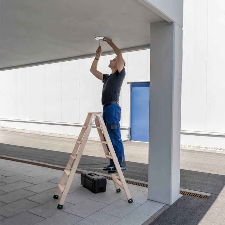 Produktbild Munk Stufen-Stehleiter Holz beidseitig begehbar 2x5 Stufen (Stehleiter, 138.50 cm)