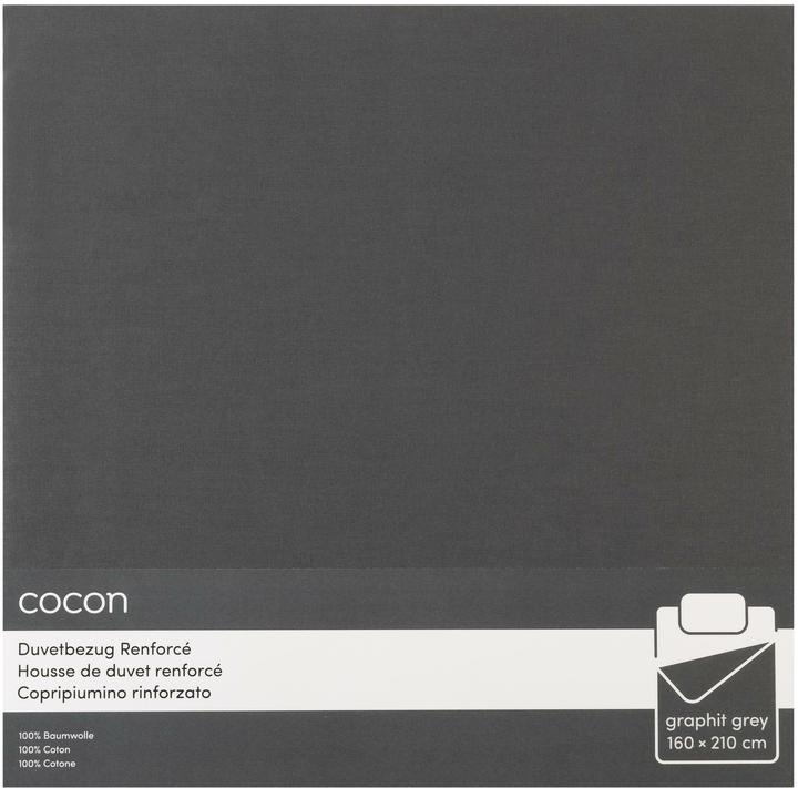 Actual product image Cocon Duvetbezug Renforcé 160 x 210 cm, Graphit, Eigenschaften (Duvet cover, 160 x 210 cm)