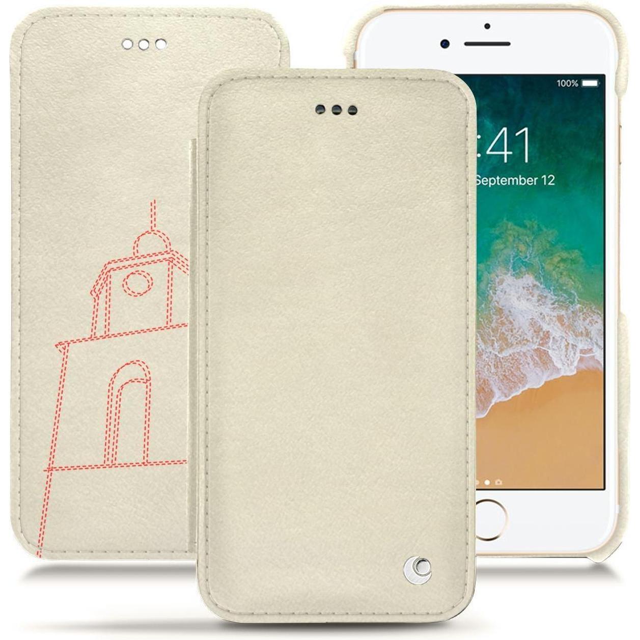 Noreve Lederschutzhülle horizontal (Apple iPhone 7), Smartphone Hülle, Weiss