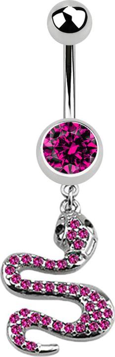 Immagine prodotto Star Piercing Banana in argento con ciondolo a forma di serpente fucsia (senza ottone, Acciaio chirurgico 316L)