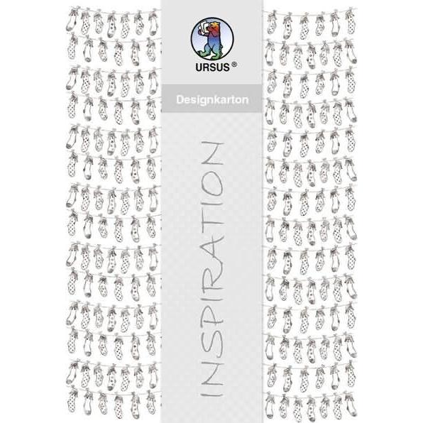 Ursus, Bastelpapier, Designkarton silber 200g/qm A4 VE=5 Blatt Motiv 6 (200 g/m², 5 x)