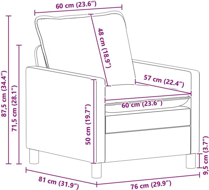 Produktbild vidaXL Modernes Sofa (1-Sitzer)