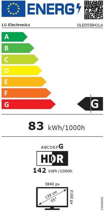 Energy Label LG OLED55B42LA (55", B4, OLED, 4K, 2024)