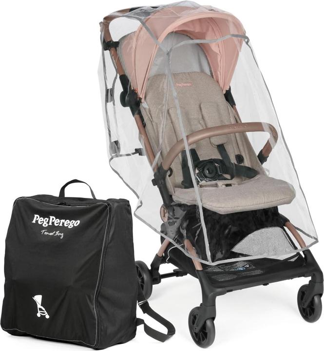 Peg Perego Leichter Buggy mit Regenhaube, Flugzeugtauglich, Kompakt, Geburt bis 22 kg, Reisetasche inklusive (0 Mois - 4 Années)