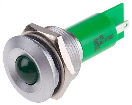 Produktbild RS PRO LED vorst 19mm satin 230VAC/130VDC grün