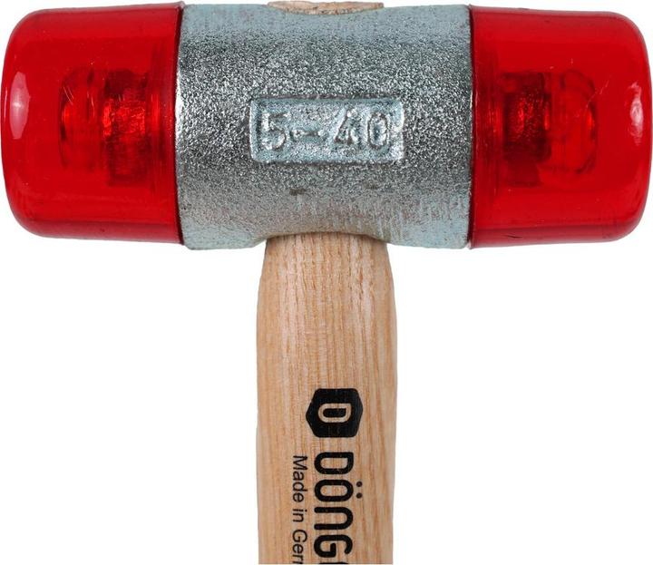 Produktbild Dönges Kunststoffhammer mit lackiertem Eschenstiel, 40 mm, rot (567 g)