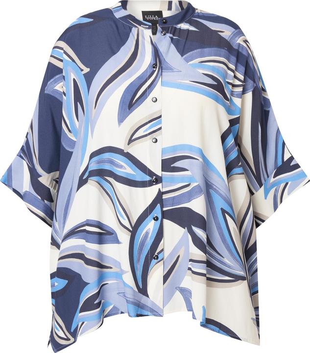 Immagine prodotto Ulla Popken Blusa dal taglio oversize con foglie, collo alto e mezze maniche (58)