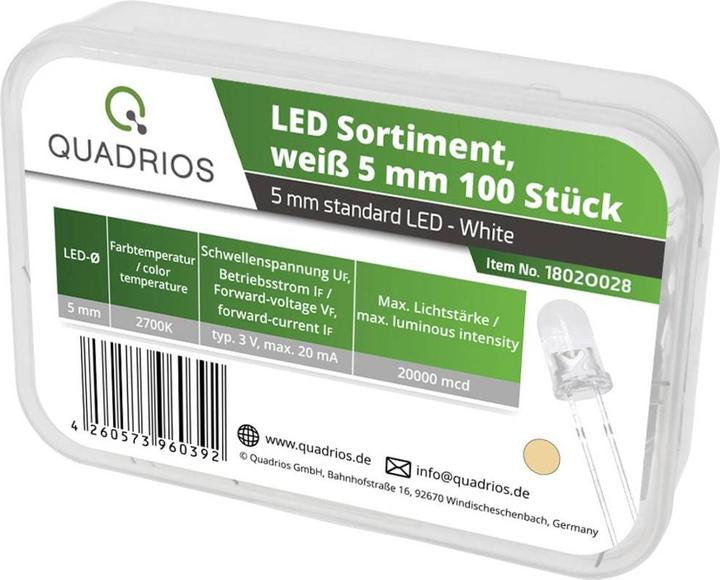 Actual product image Quadrios LED range Warm white 20 mA 3.0 V