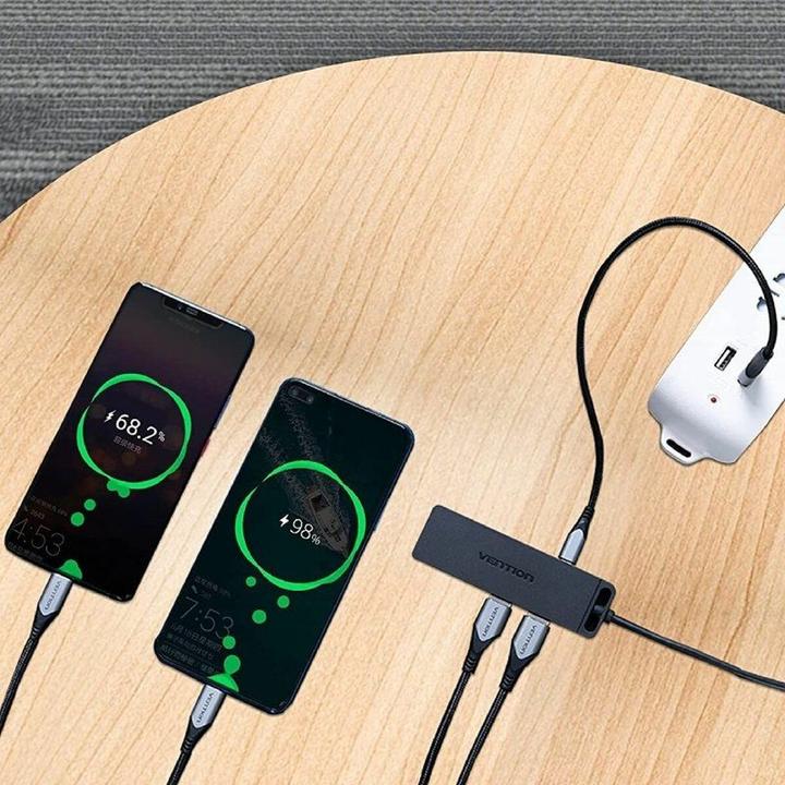 Immagine prodotto Vention Hub da USB-C a USB3.0 x 4 con alimentazione Juodas 0,15 m (USB-C, 5 porte)