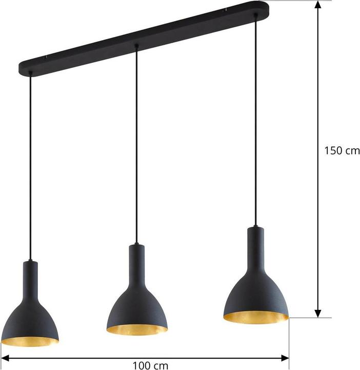 Produktbild Arcchio Cosmina 3 Pendelleuchte Black/Gold (E27)
