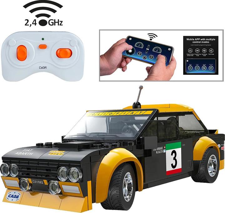 Produktbild Cada Fiat Abarth 131 1:20 schwarz 2,4GHz Bricks