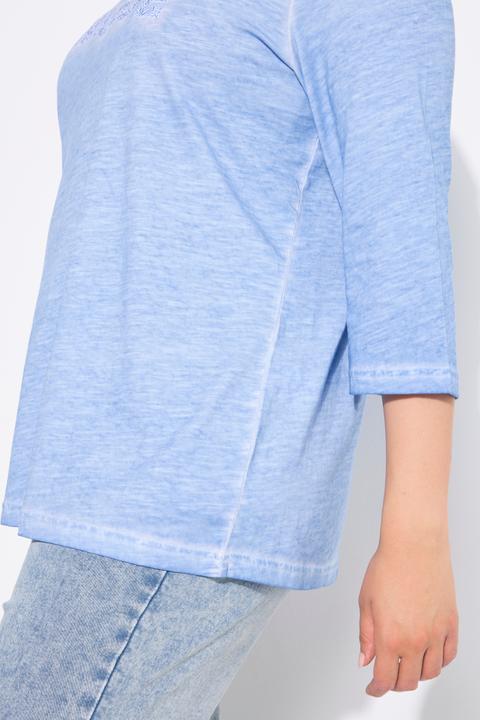 Produktbild Ulla Popken Shirt, Statementstickerei, Classic, Rundhals, 3/4-Arm (46, 48)