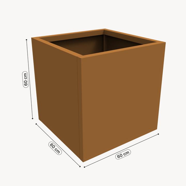 Produktbild Casa.Pro Pflanzkübel Vaargel 60x60x60 cm verzinkter Stahl Braun