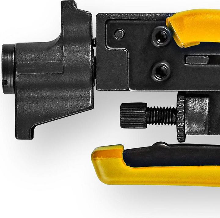 Actual product image Nedis Compression pliers F-connector RG58, RG59, RG6, RG7, RG11 Hardened steel Black/Yellow (20 mm)