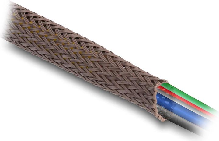 Produktbild Delock Geflechtschlauch nagerfest, 2 m x 12 mm Braun (Kabelschlauch, 200 cm)