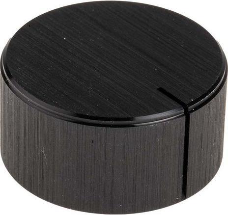 Produktbild RS PRO Alu-Drehknopf 28mm schwarz Welle 6,35mm