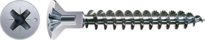Actual product image Spax Senkkopf Fraesrippen Kopfbohrung 2,5mm Kreuzschlitz Z2 Vollgewinde Wirox (500 Screws per piece)