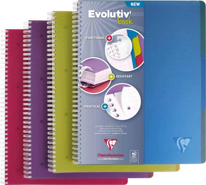 Actual product image Clairefontaine Linicolor Evolutive Book (A4+, Checked, Hardcover)