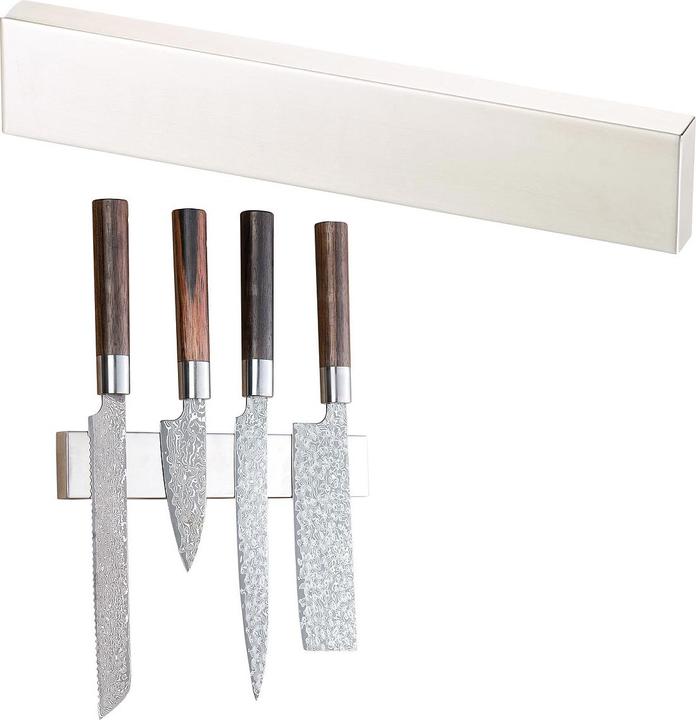 Produktbild Rosenstein & Söhne Durchgehende Magnet-Messerleiste aus gebürstetem Edelstahl, 25,5 cm