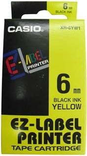 Actual product image Casio KR-6YW1 Self-adhesive labels (0.60 cm, Black, Yellow)