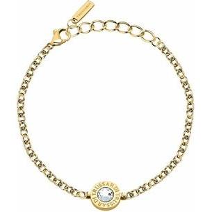 Trussardi, Armschmuck, - Stylish T-Logo Crystal Gold Plated Bracelet TJAXC113