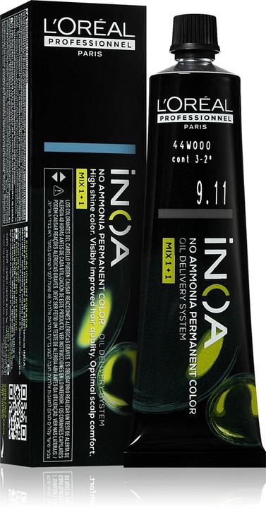Image du produit L'Oréal Professionnel INOA sin amoniaco 9.11 Rubio Muy Claro Ceniza Profundo 60 ml (Gris cendré Blond extra clair)