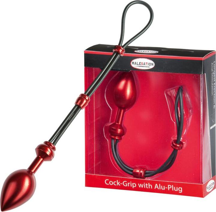 Image du produit Malesation Cock-Grip avec plug en aluminium grand, rouge