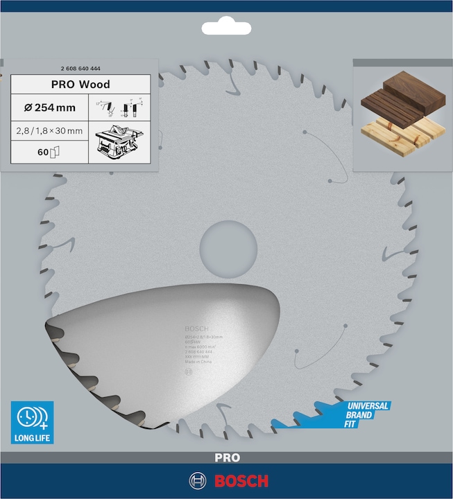Immagine prodotto Bosch Professional Zubehör Lama per sega circolare PRO Wood, 254 x 2,8 x 30 mm