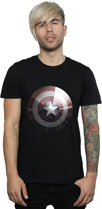 Actual product image Mens Captain America Shield Shiny T-Shirt (M)