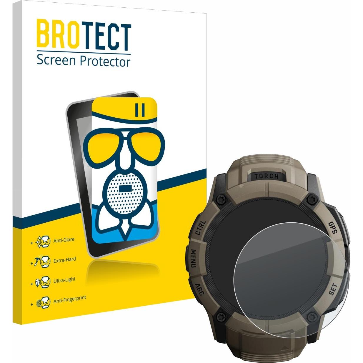 BROTECT Schutzglas Schutzfolie Glas Folie Displayschutz matt, Smartwatch Schutzfolie, Grau
