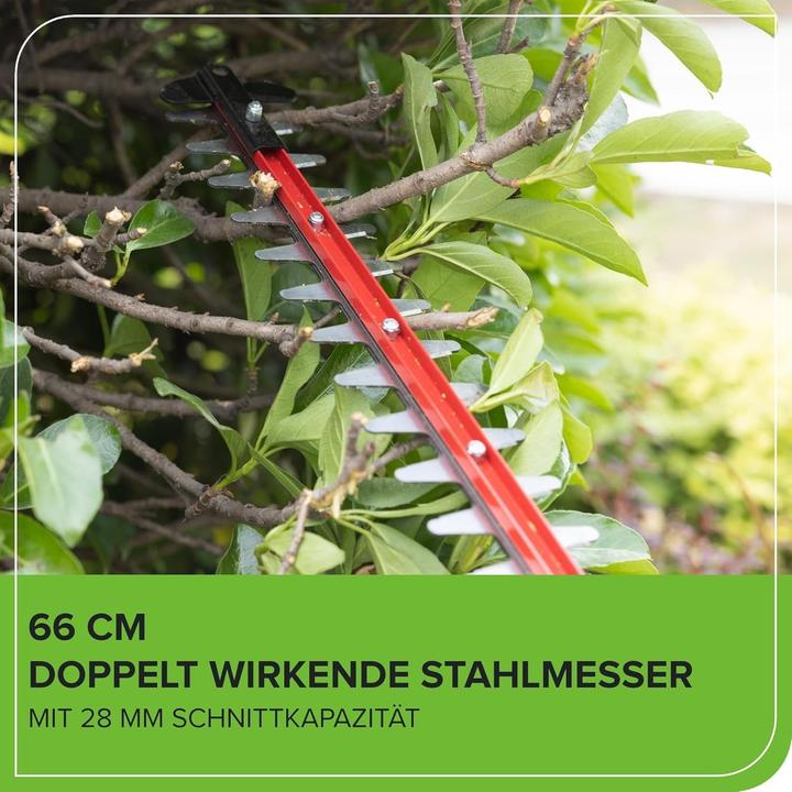 Image du produit Greenworks Taille-haie sans fil, lame double action, coupe 28 mm, 3400 tr/min, 3 kg (Fonctionnement sur batterie)