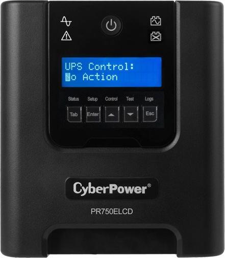 Produktbild Cyberpower PR750ELCD Line-Interactive 750VA/675W Sinsuwelle AVR LCD Ausgang(6) IEC RS232 USB HID EPO SNMP (O... (750 VA, 675 W, Line-Interaktiv USV)