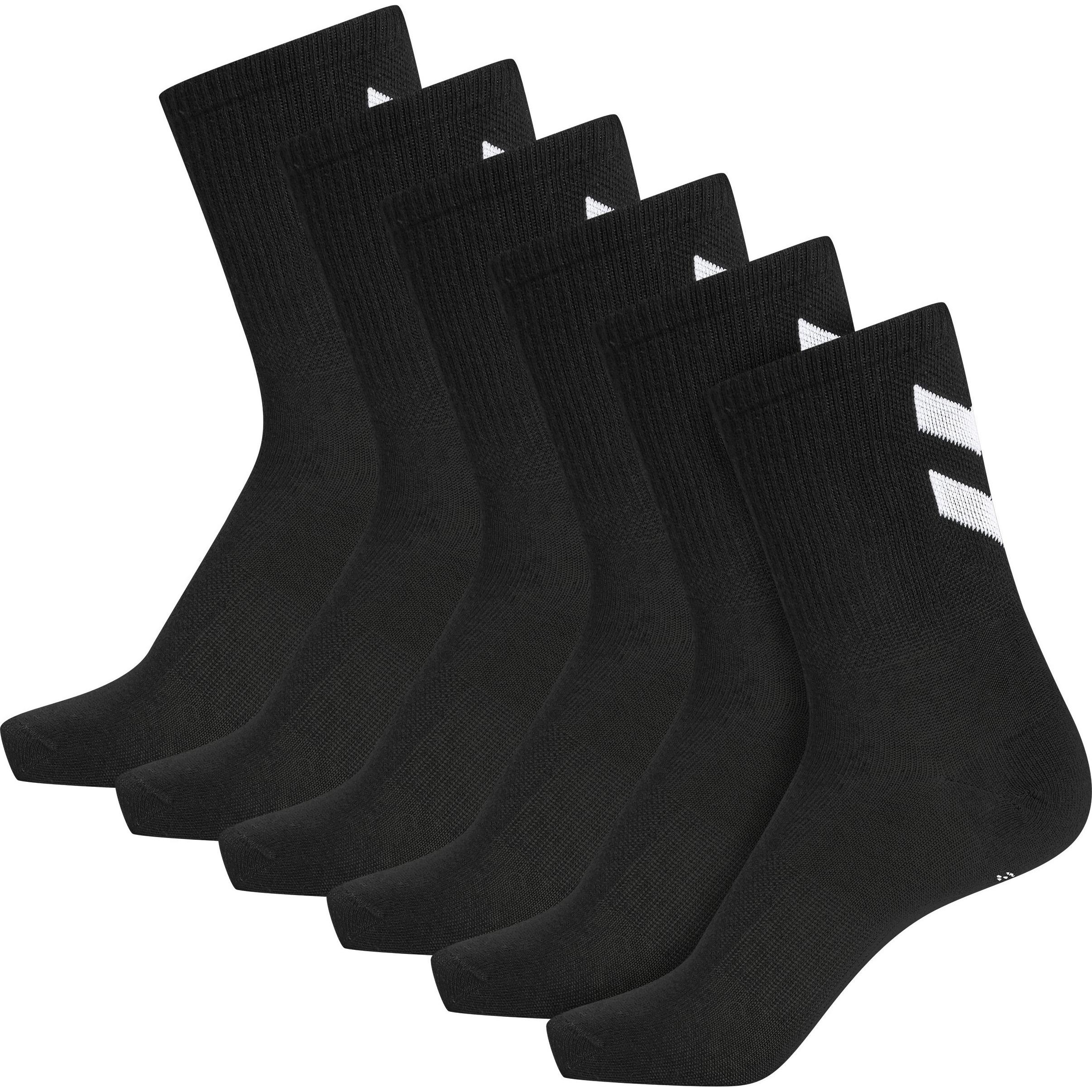 hummel, Herren, Sportsocken, hmlCHEVRON 6-PACK SOCKS (41 - 45), Schwarz
