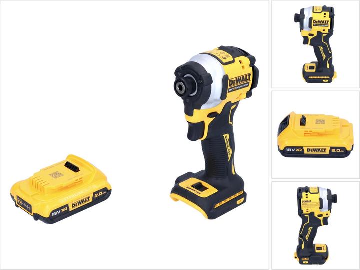 Produktbild DeWalt DCF 850 N Akku Schlagschrauber 18 V 205 Nm 1/4" Brushless + 1x Akku 2,0 Ah - ohne LadegerÃ¤t (Akkubetrieb)