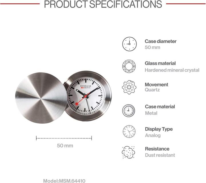 Actual product image Mondaine Classic alarm clock