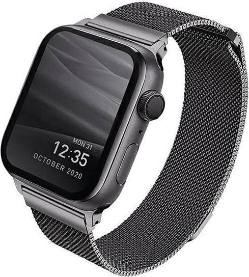 Produktbild Uniq pasek Dante Apple Watch Series 4/5/6/7/8/SE/SE2 42/44/45mm Stainless Steel grafitowy/graphite (42 mm, 44 mm, 45 mm, Edelstahl)