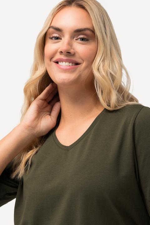 Produktbild Ulla Popken T-Shirt, A-Linie, V-Ausschnitt, Halbarm (58)