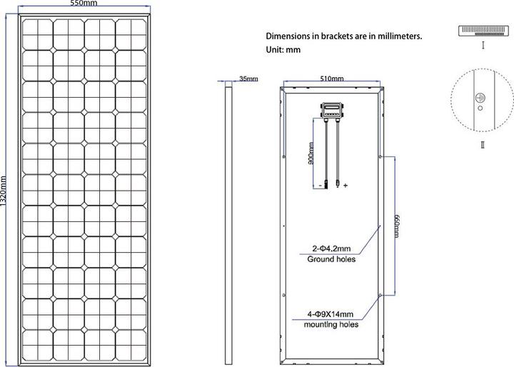 Immagine prodotto Offgridtec ® SPR-150 150W 44V Pannello solare di alta qualità (150 W, 9.37 kg)