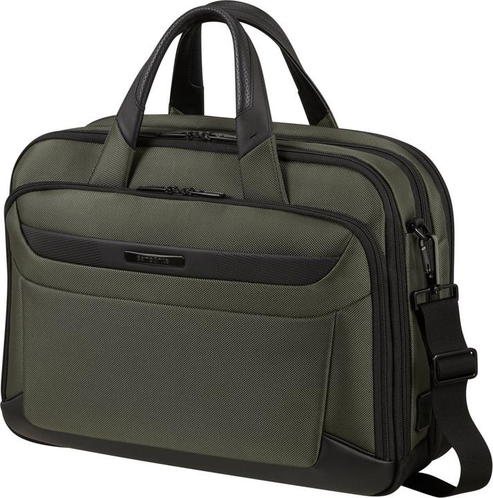 Actual product image Samsonite Laptopschoudertas - Pro-Dlx 6 Bailhandle 15.6 inch Uitbreidbaar 16/23 l - Green (15.60")