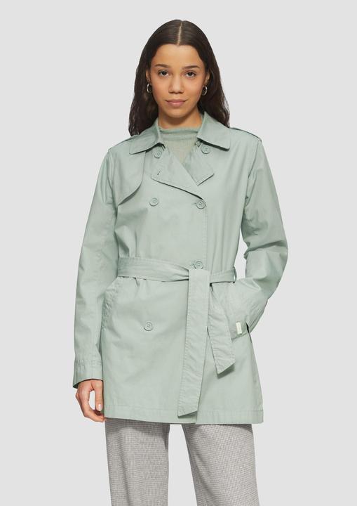 Produktbild S.Oliver Outdoor-Jacke Kurzer Trenchcoat aus Baumwolle mit Gürtel