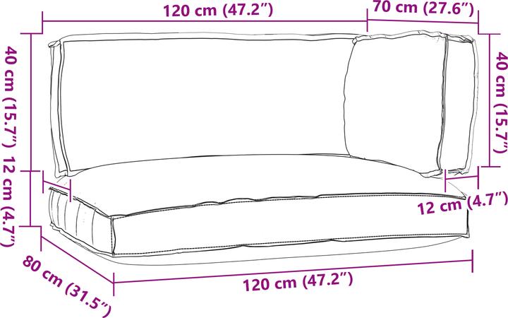 Produktbild VidaXL Pallet Kissen Set (120 x 80 x 12 cm)