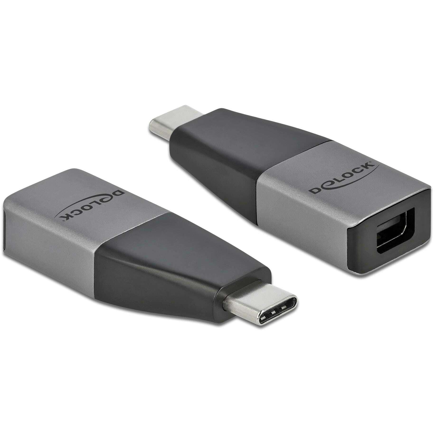 Delock USB Typ-C zu (Mini DP, 4.60 cm), Data + Video Adapter, Grau