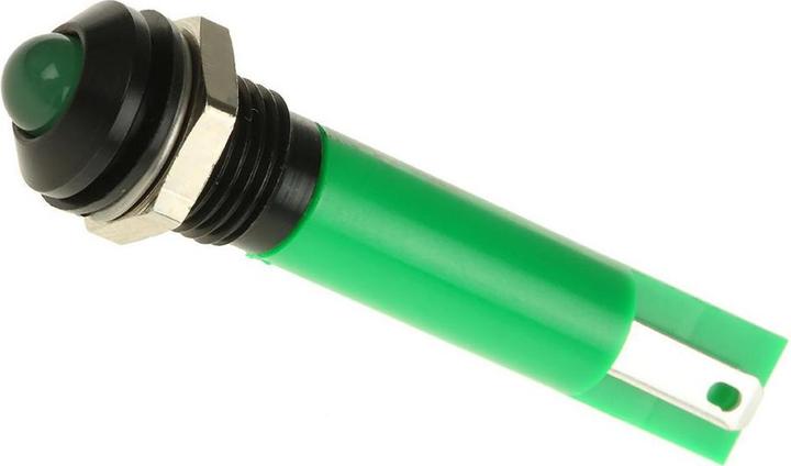 Produktbild RS PRO LED erhaben 8mm sw 24Vac/dc HC grün IP67