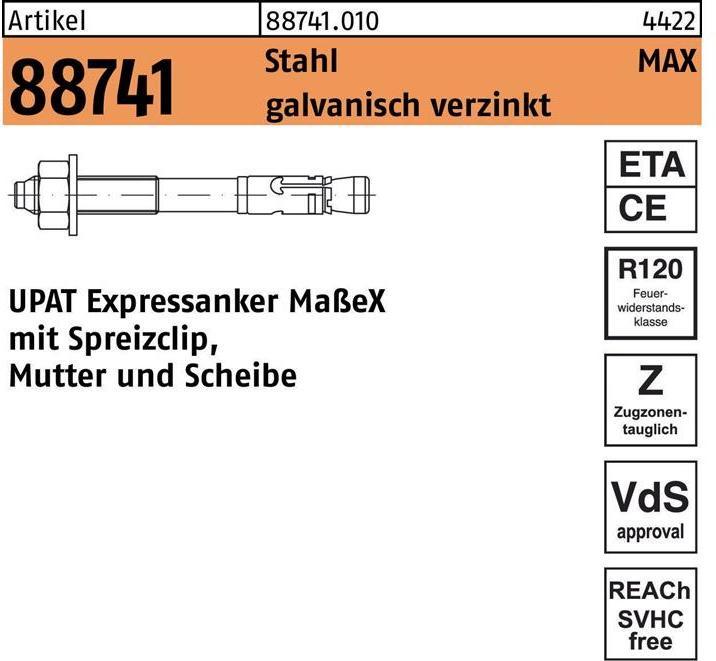 Productafbeelding Upat Spoedanker R 88741 MAX 12/120/220 Verzinkt staal (20 Pcs.)