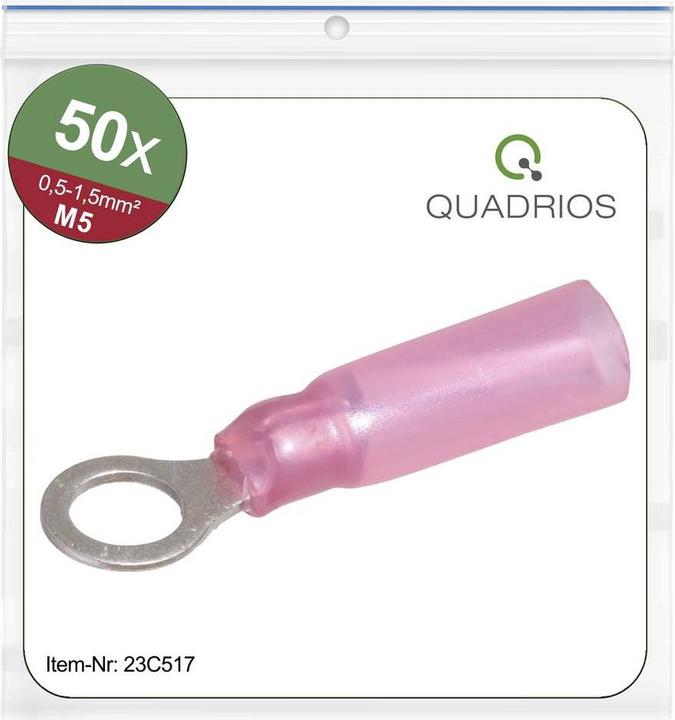 Actual product image Quadrios 23C517 Ring cable lug Cross-section (max.)=1.5 mm² Hole-Ø=5.3 mm Partiso