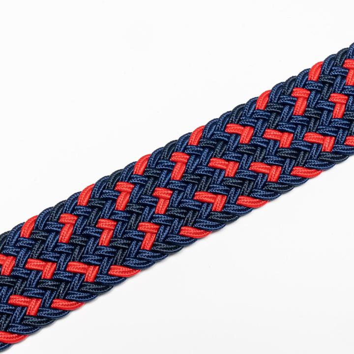 Actual product image Inesis Elastic & stretchy braided Golf belt, Navy Blue and red (M, L)