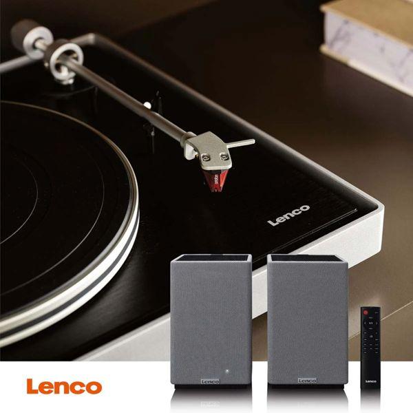 Actual product image Lenco Aktiv Lautsprecher, 2x40W, Black, BT, opt.In, USB, AUX